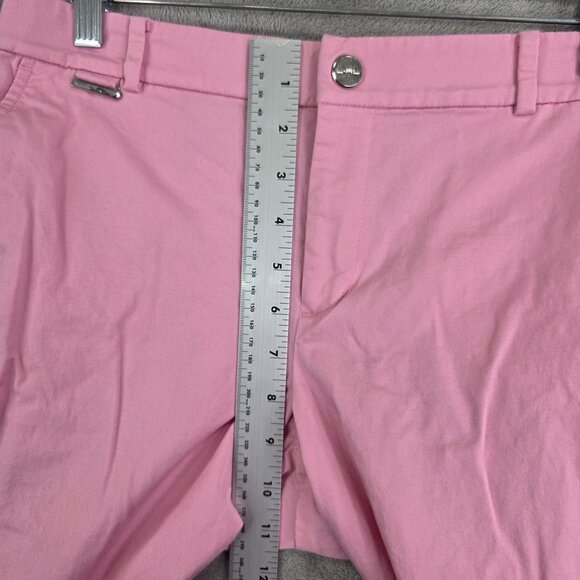 Womens Lauren Ralph Lauren Pink Bermuda Shorts Cotton Stretch 11" Inseam Size 4 - Picture 4 of 9